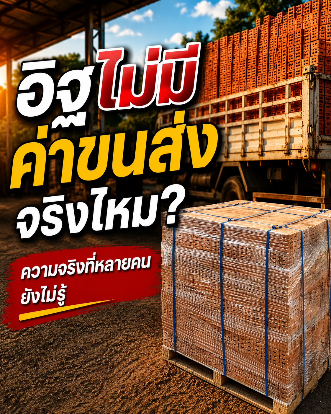 อิฐไม่มีค่าขนส่งจริงไหม?