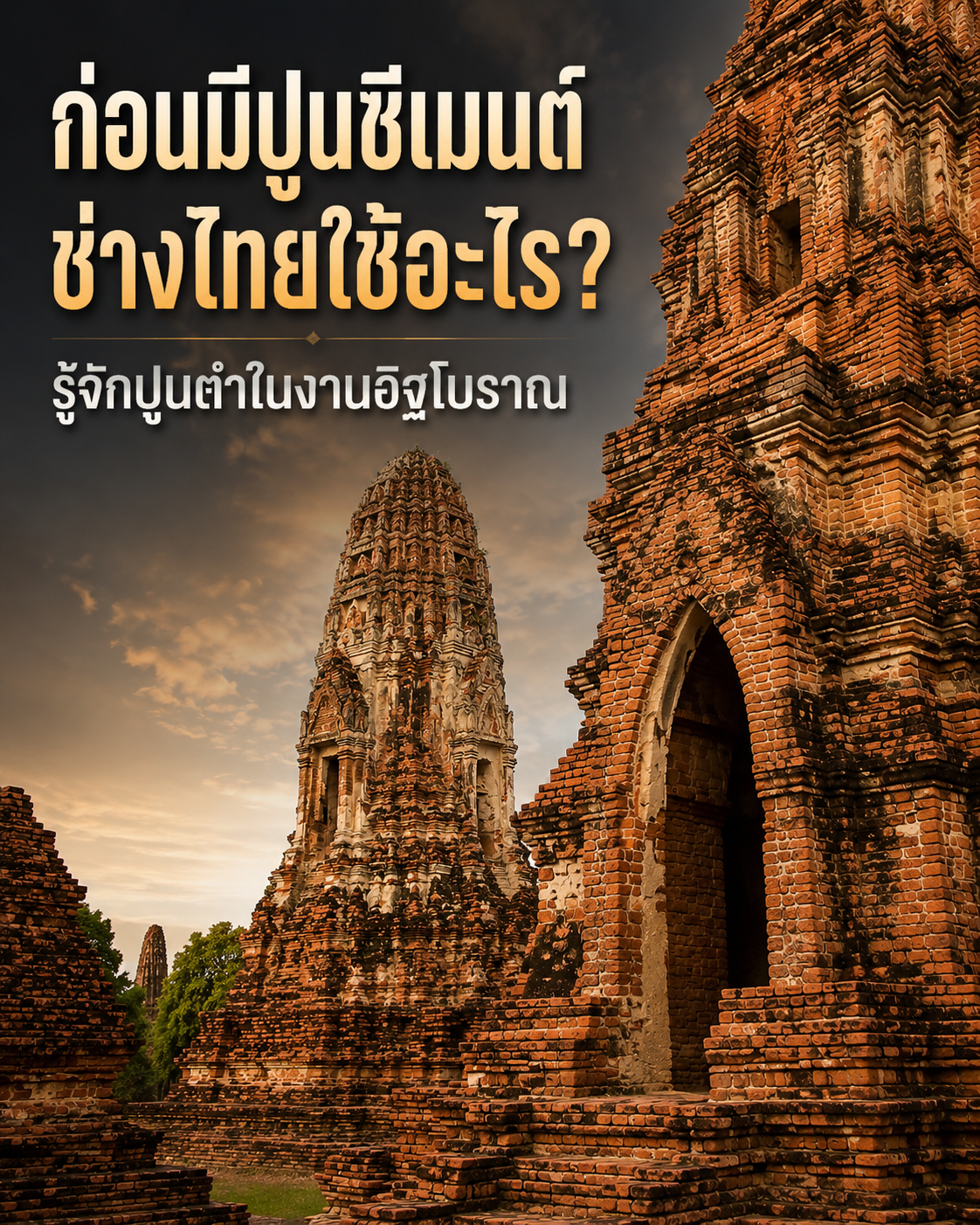 ก่อนมีปูนซีเมนต์ ช่างไทยใช้อะไร? รู้จักปูนตำในงานอิฐโบราณ