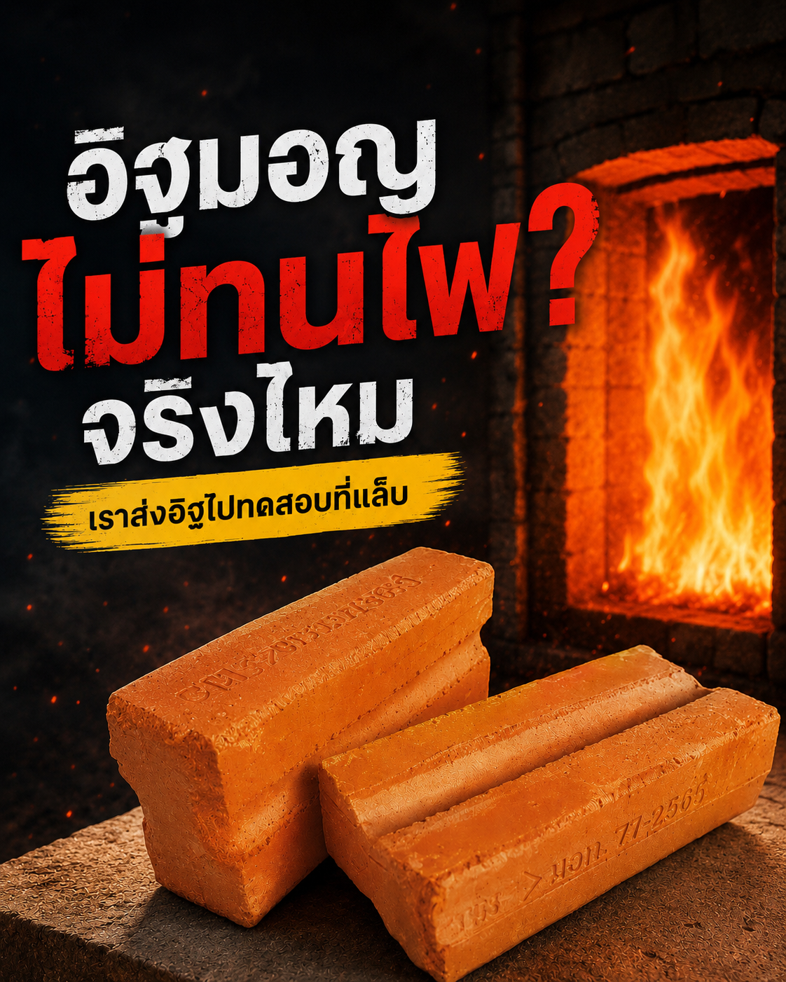 อิฐมอญไม่ทนไฟ จริงไหม? เราส่งอิฐไปทดสอบที่แล็บ